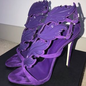 Coline Wings Suede 110mm Petunia Sandal